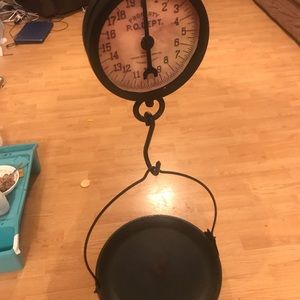 Primitive or farmhouse hanging scale candleholder